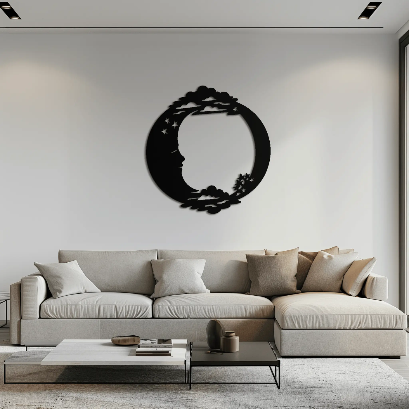 Moon & Stars Metal Wall Art - Celestial-Inspired Steel Wall Decor - KAF029 by Enova Art