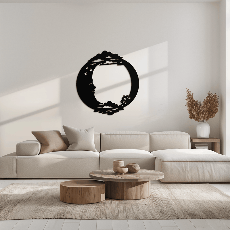 Moon & Stars Metal Wall Art - Celestial-Inspired Steel Wall Decor - KAF029 by Enova Art