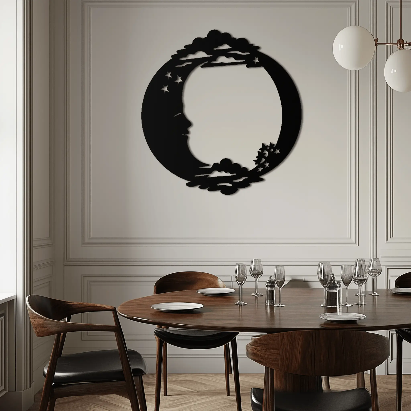 Moon & Stars Metal Wall Art - Celestial-Inspired Steel Wall Decor - KAF029 by Enova Art
