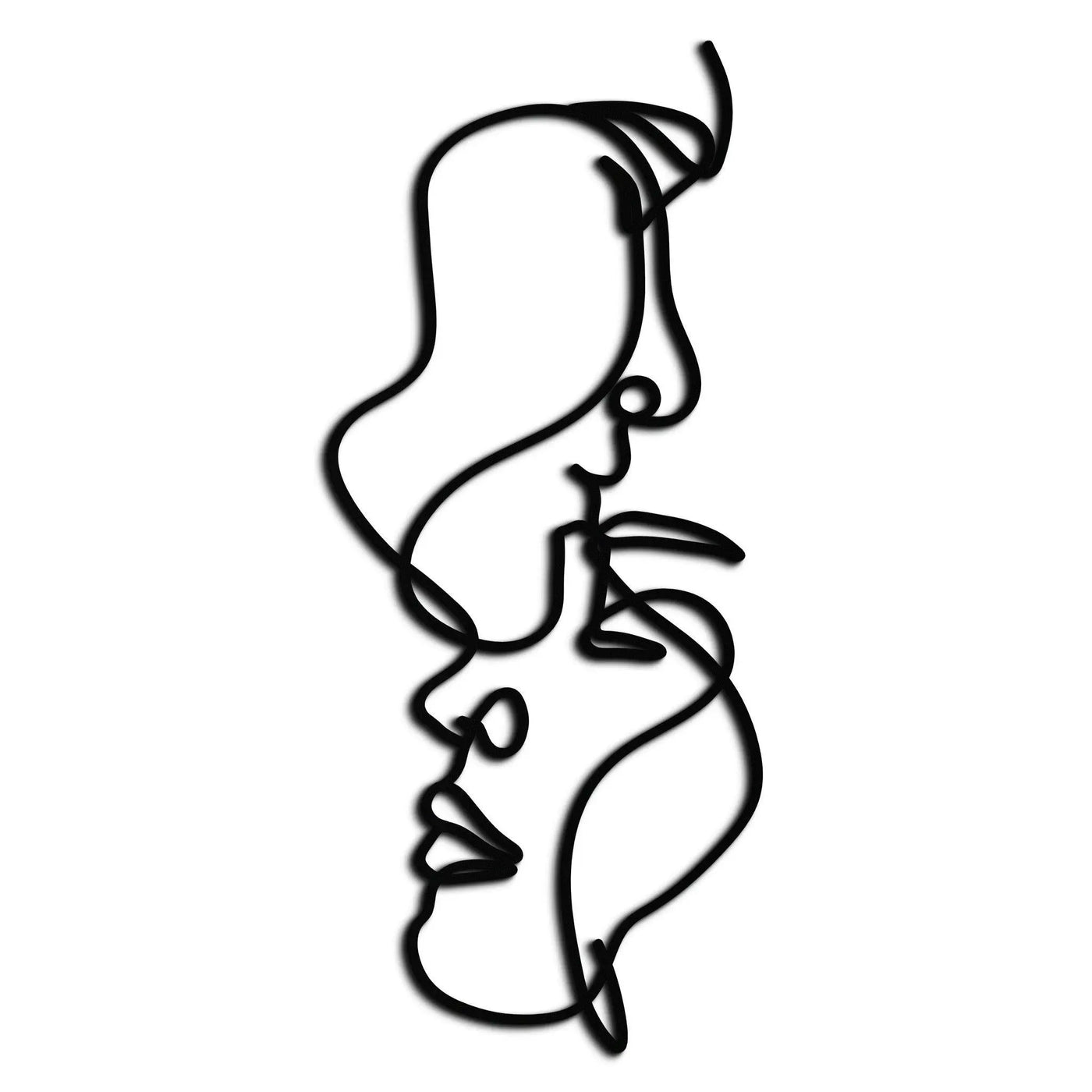 Abstract Lovers Metal Wall Art - Modern Minimalist Line Art - KAF031 by Enova Art