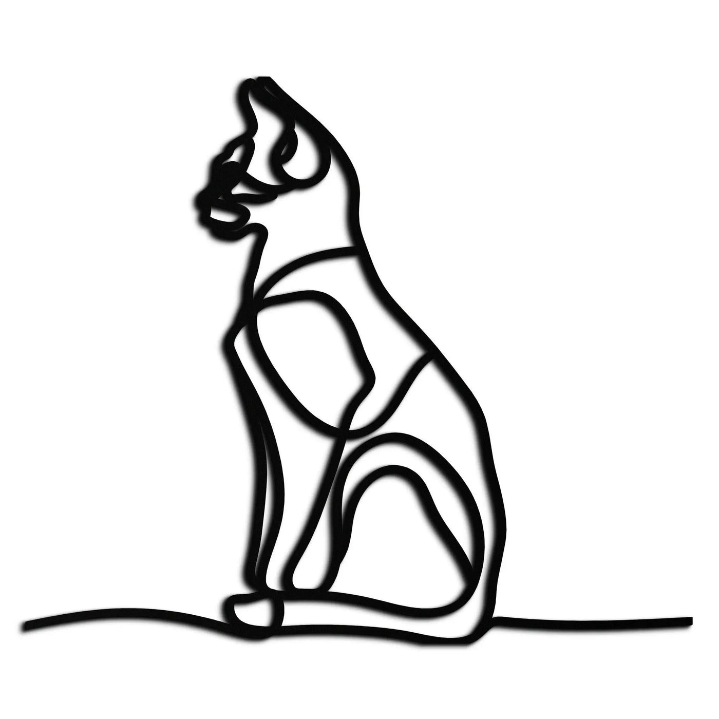 Cat Line Art Metal Wall Art - Modern Minimalist Steel Decor - KAF032 by Enova Art