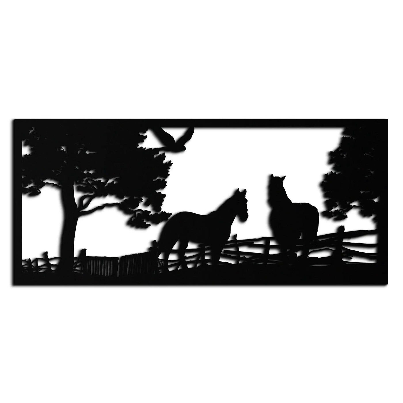 Rustic Horse Farm Metal Wall Art - Steel Wall Decor for Home and Barn - KAF036 by Enova Art