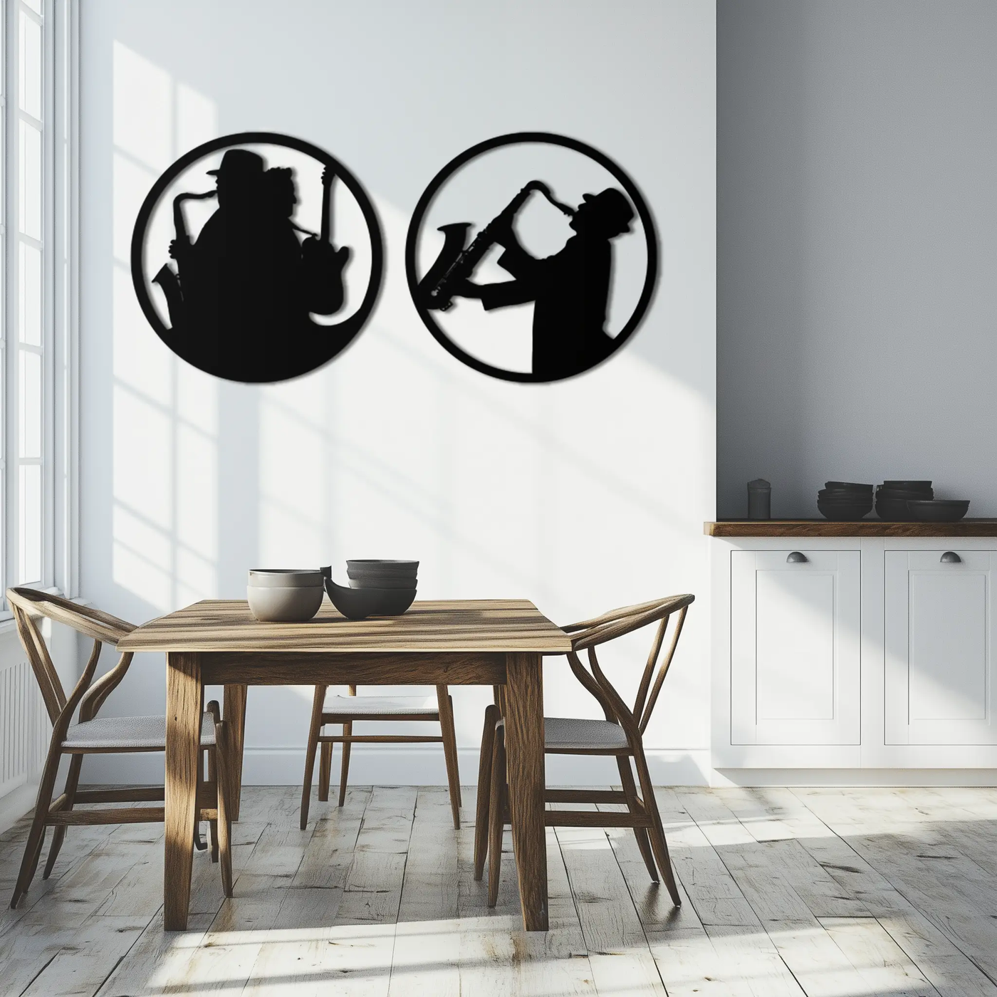 Jazz Musician Metal Wall Art - Set of 2 Steel Wall Decor Pieces - KAF038 by Enova Art