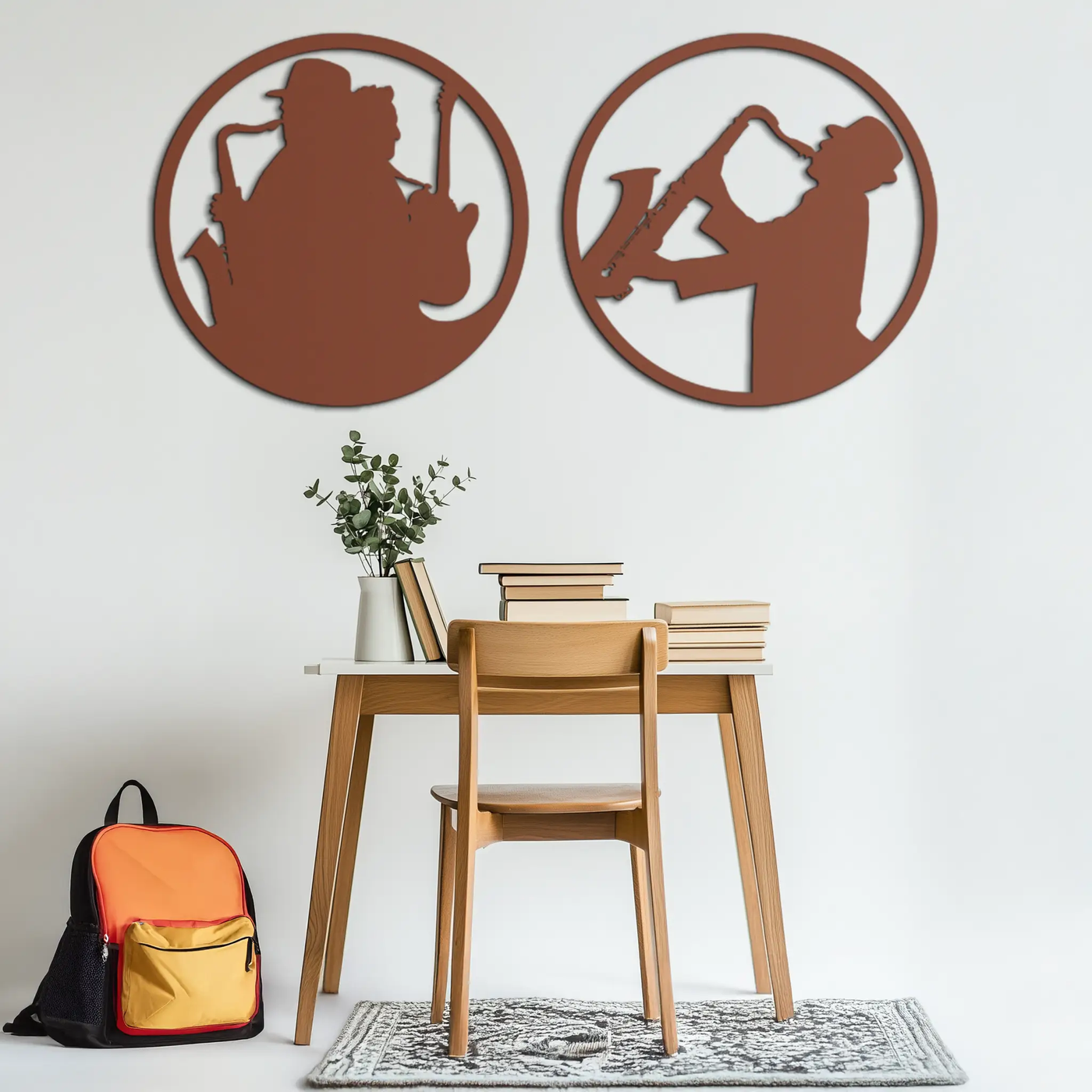 Jazz Musician Metal Wall Art - Set of 2 Steel Wall Decor Pieces - KAF038 by Enova Art