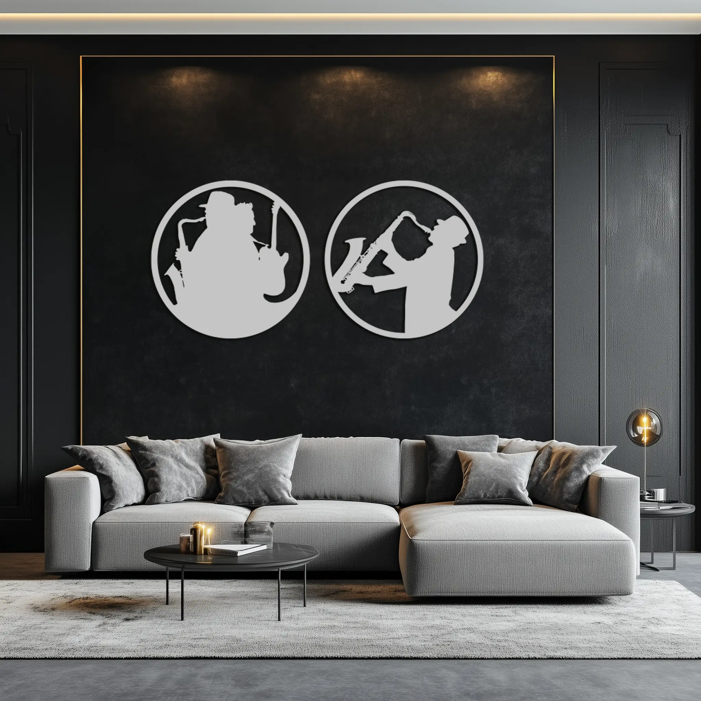 Jazz Musician Metal Wall Art - Set of 2 Steel Wall Decor Pieces - KAF038 by Enova Art