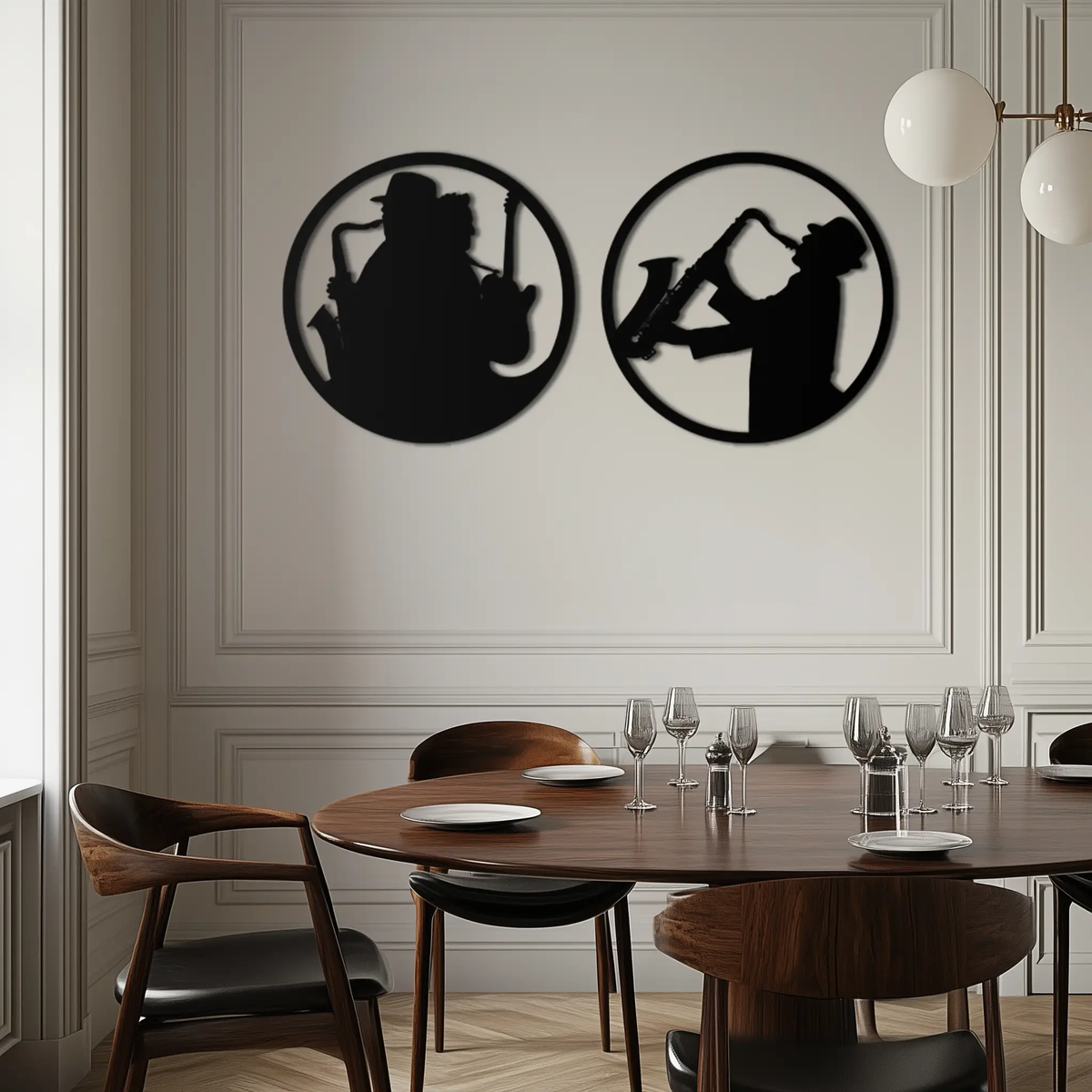 Jazz Musician Metal Wall Art - Set of 2 Steel Wall Decor Pieces - KAF038 by Enova Art