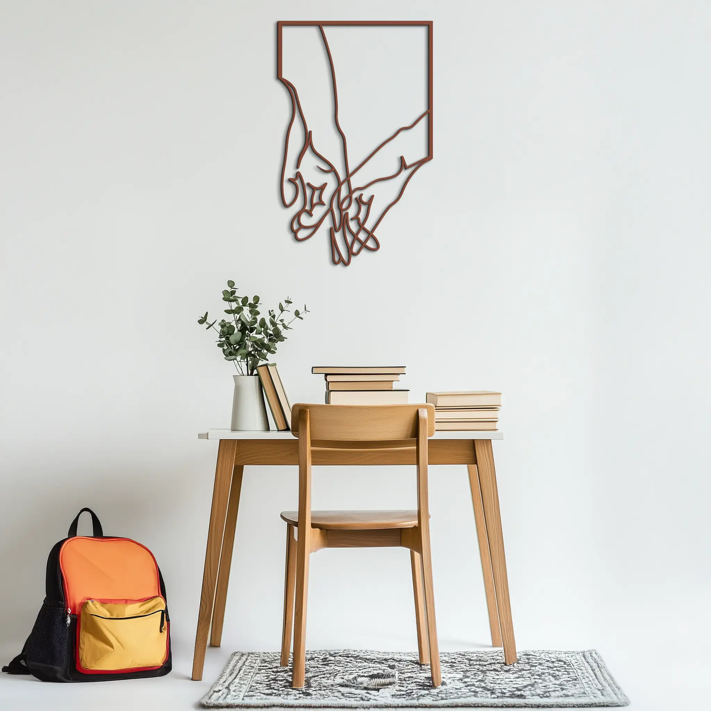 Romantic Hands Metal Wall Art - Minimalist Steel Wall Decor for Home & Bedroom - KAF039 by Enova Art