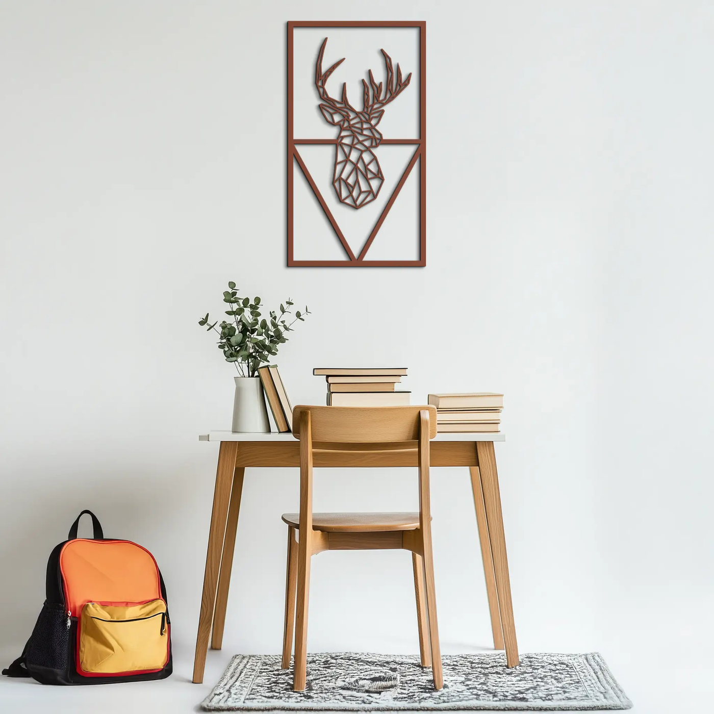 Geometric Deer Metal Wall Art - Modern Steel Wall Decor - KAF040 by Enova Art