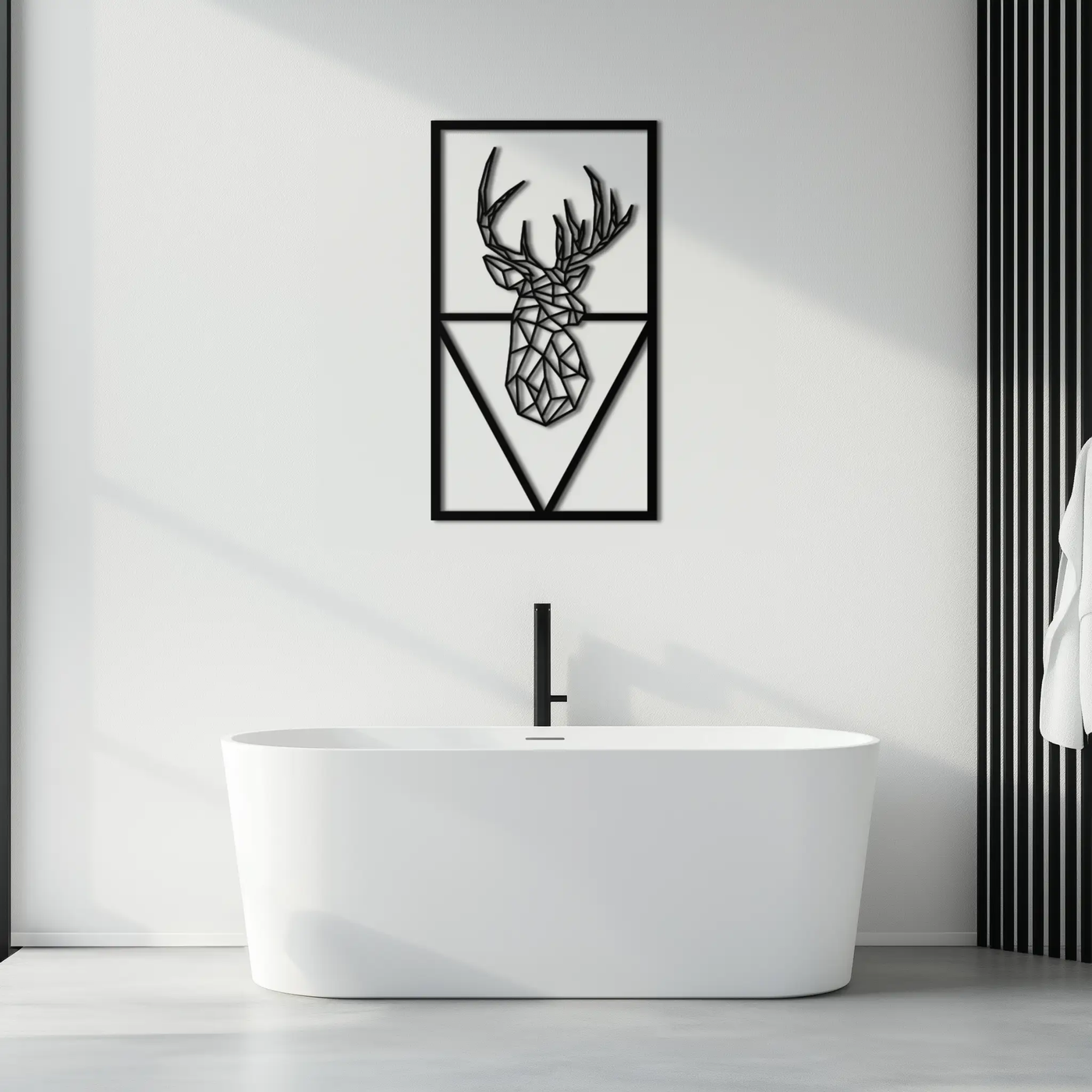 Geometric Deer Metal Wall Art - Modern Steel Wall Decor - KAF040 by Enova Art