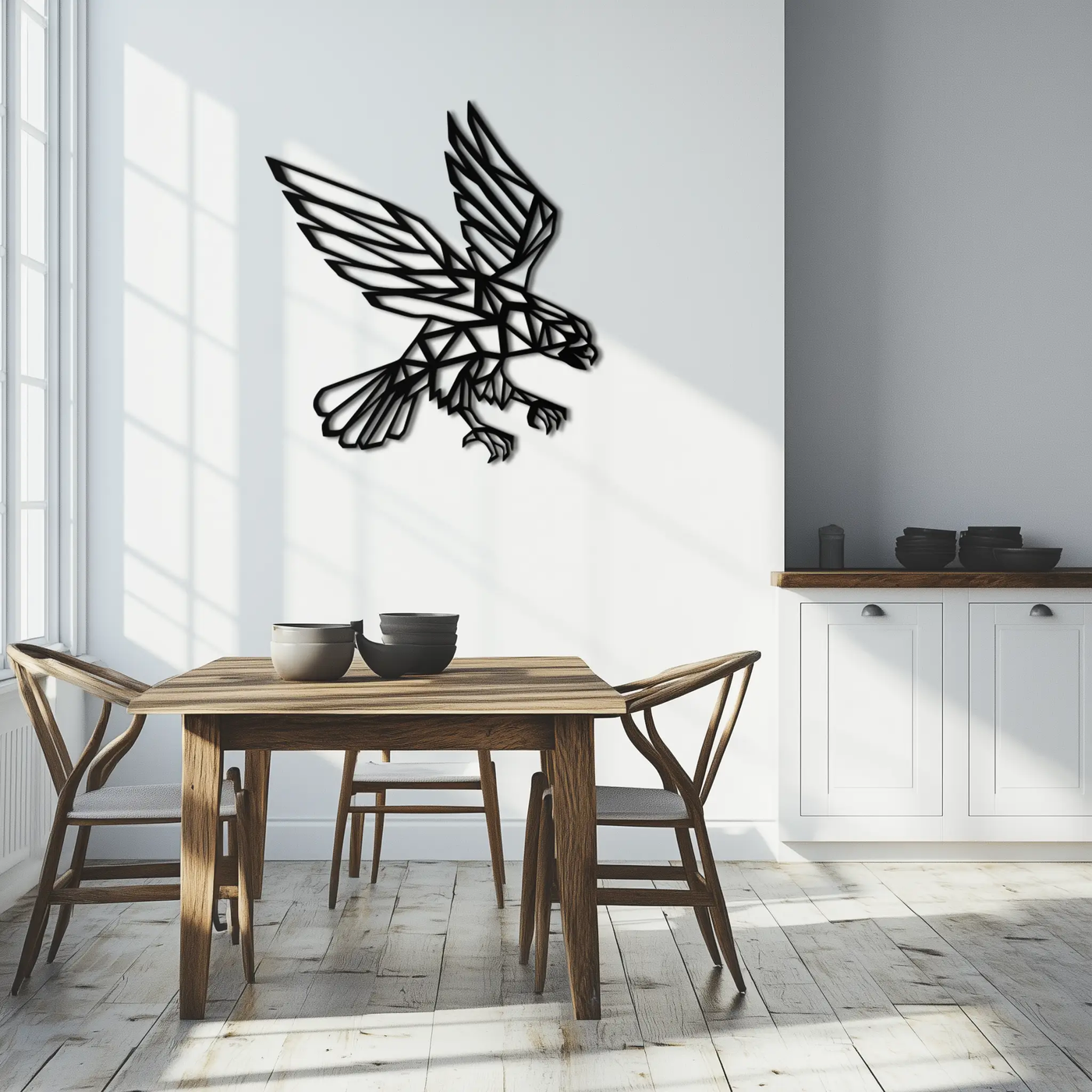 Geometric Eagle Metal Wall Art - Modern Steel Wall Decor - KAF042 by Enova Art