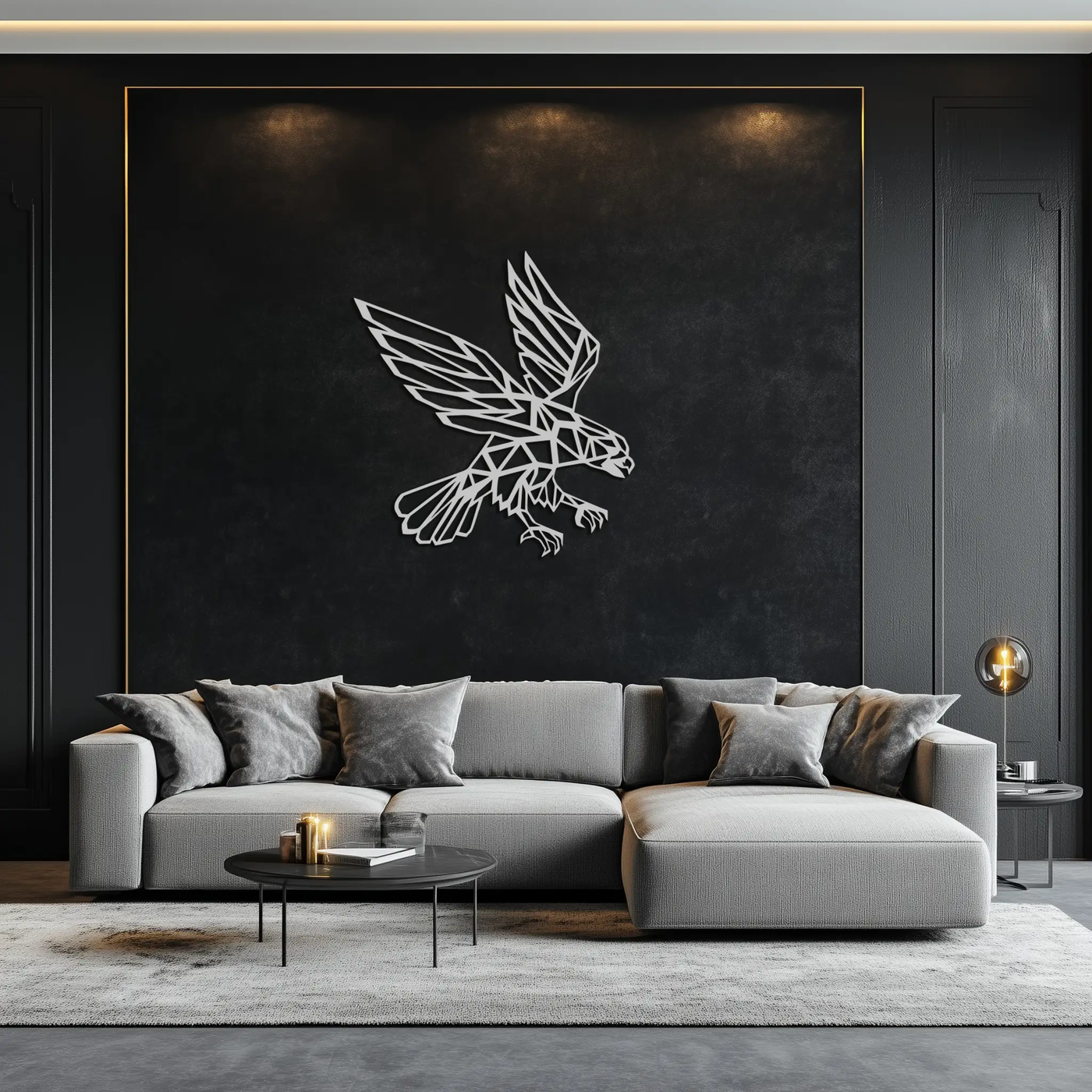 Geometric Eagle Metal Wall Art - Modern Steel Wall Decor - KAF042 by Enova Art