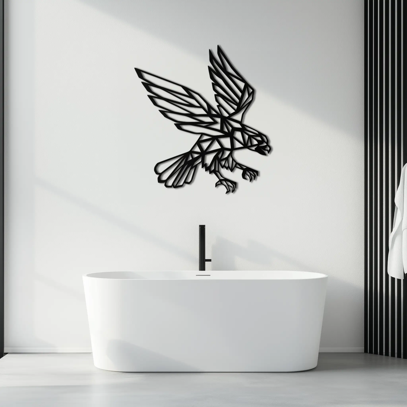 Geometric Eagle Metal Wall Art - Modern Steel Wall Decor - KAF042 by Enova Art