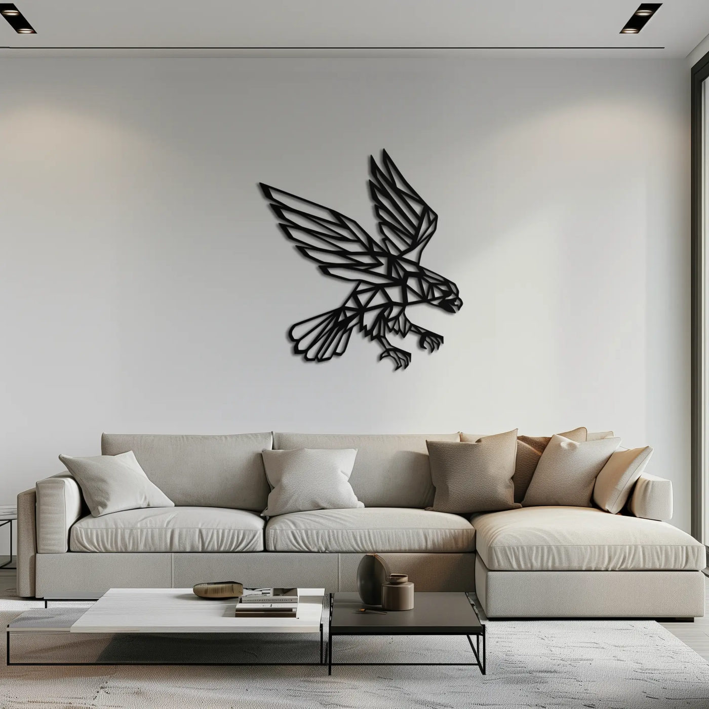 Geometric Eagle Metal Wall Art - Modern Steel Wall Decor - KAF042 by Enova Art