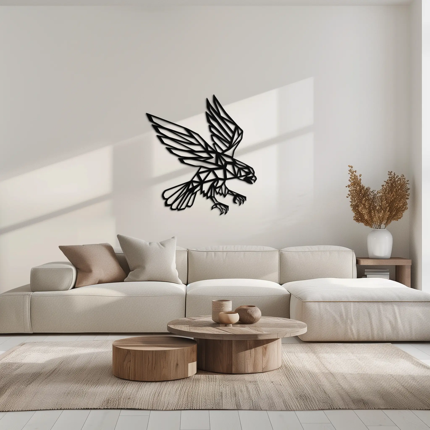 Geometric Eagle Metal Wall Art - Modern Steel Wall Decor - KAF042 by Enova Art