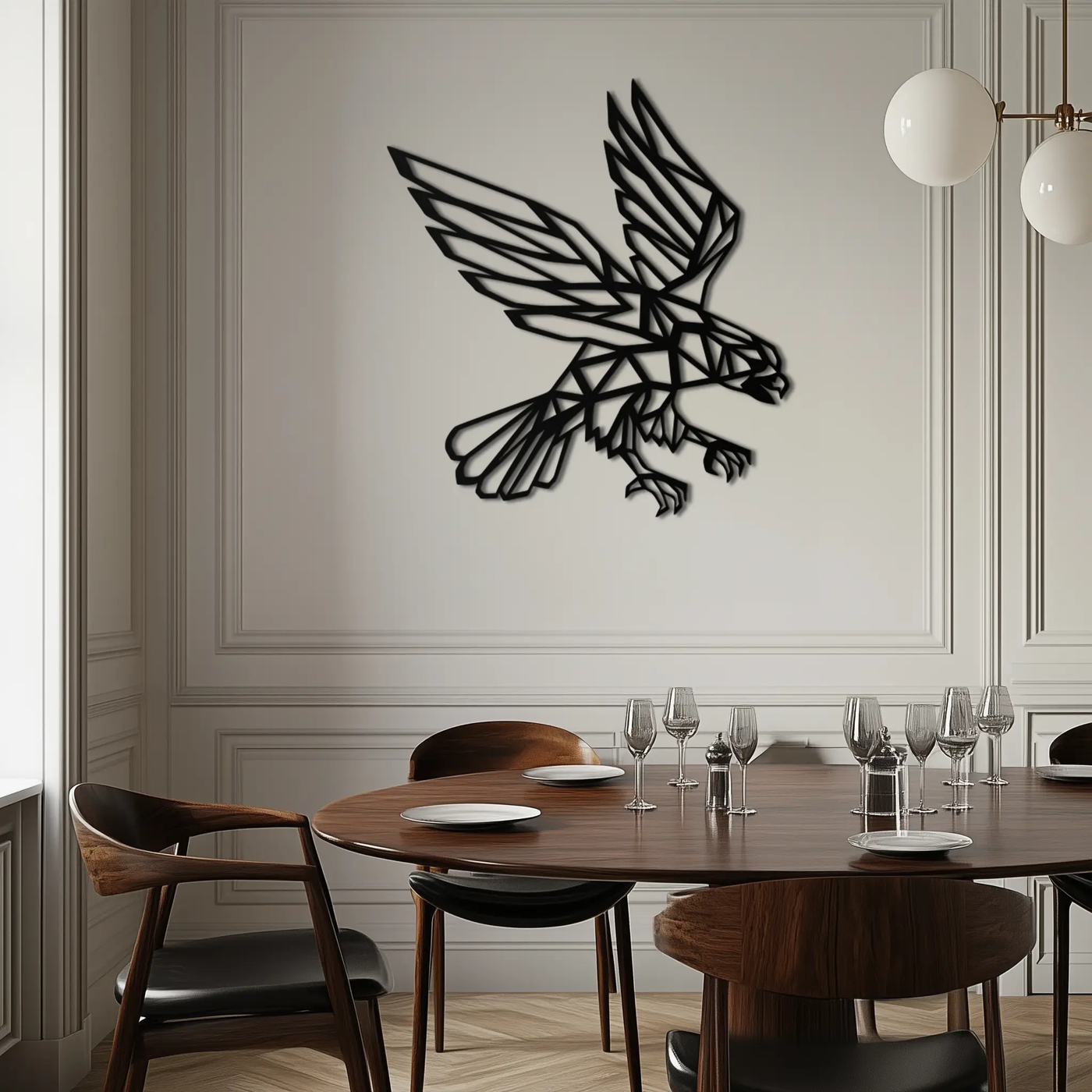 Geometric Eagle Metal Wall Art - Modern Steel Wall Decor - KAF042 by Enova Art