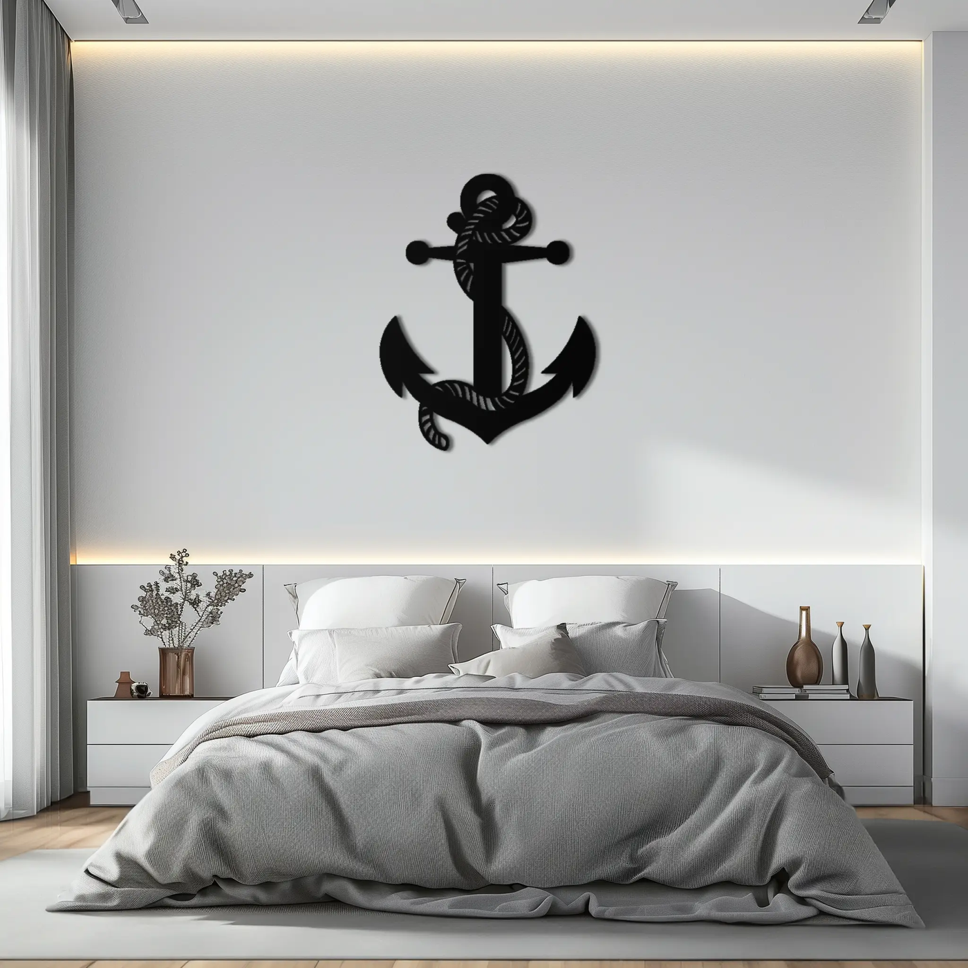 Nautical Anchor Metal Wall Art - Steel Wall Decor for Home and Office - KAF044 by Enova Art