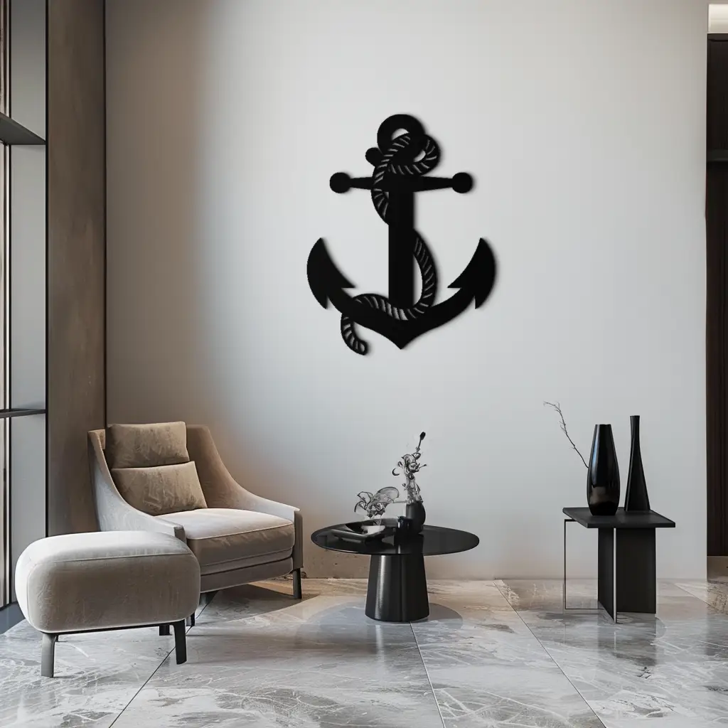 Nautical Anchor Metal Wall Art - Steel Wall Decor for Home and Office - KAF044 by Enova Art