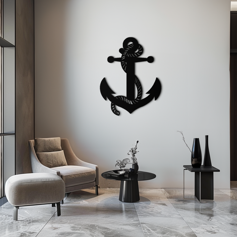 Nautical Anchor Metal Wall Art - Steel Wall Decor for Home and Office - KAF044 by Enova Art