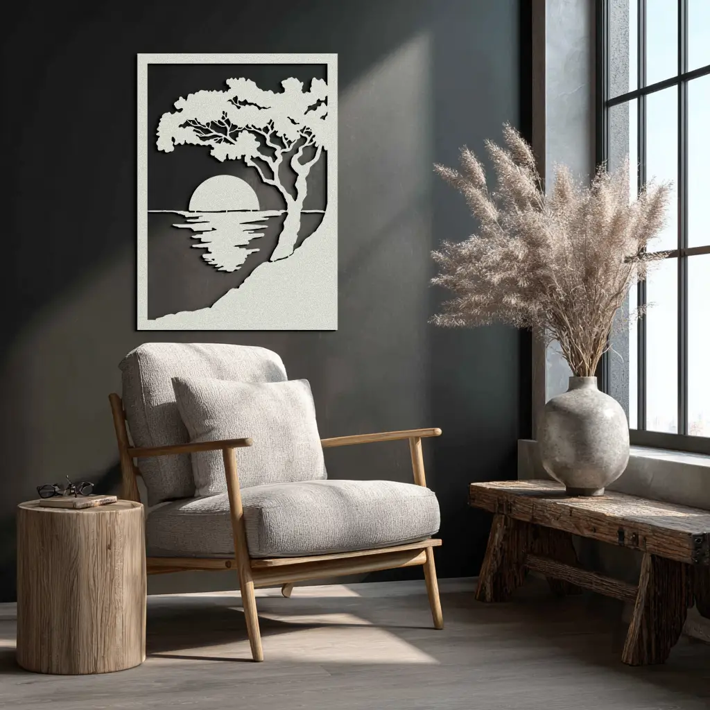 Sunset Tree Metal Wall Art - Nature-Inspired Steel Wall Decor - KAF047 by Enova Art