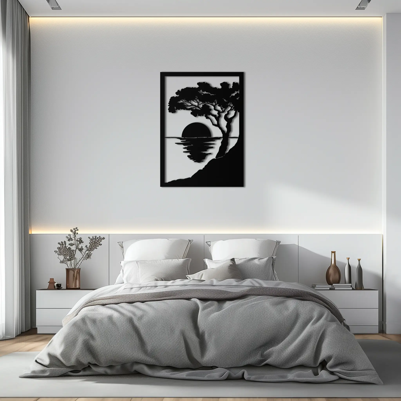 Sunset Tree Metal Wall Art - Nature-Inspired Steel Wall Decor - KAF047 by Enova Art