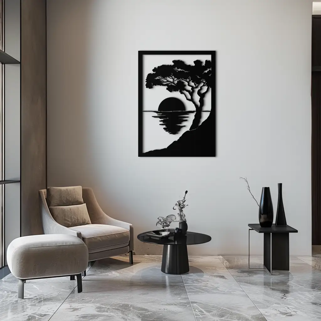 Sunset Tree Metal Wall Art - Nature-Inspired Steel Wall Decor - KAF047 by Enova Art
