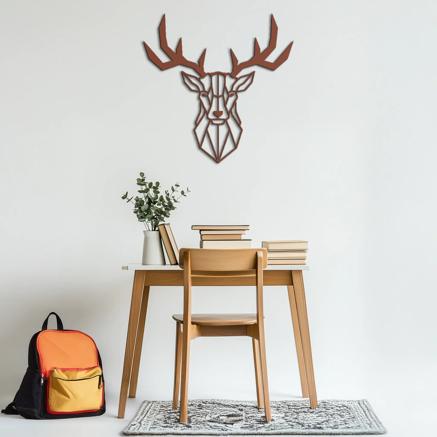 Geometric Deer Head Metal Wall Art - Modern Steel Decor - KAF048 by Enova Art