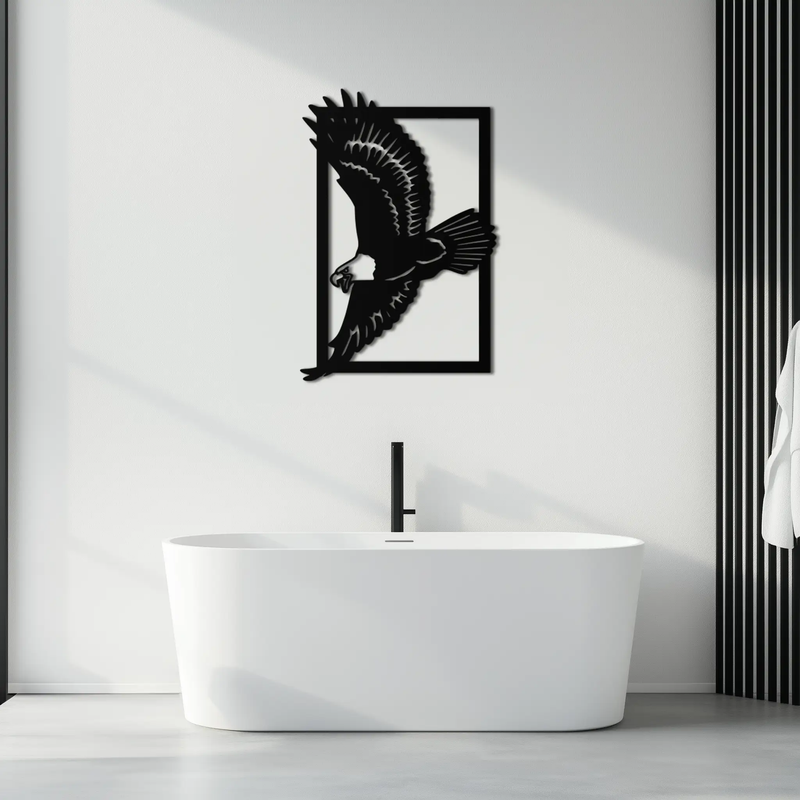 Majestic Eagle Metal Wall Art - Steel Wall Decor for Home and Office - KAF055 by Enova Art