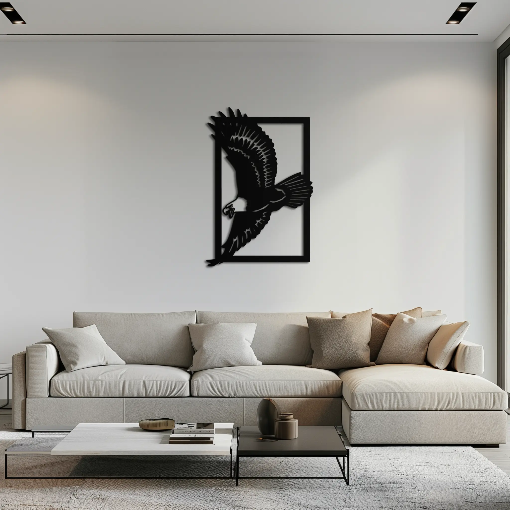 Majestic Eagle Metal Wall Art - Steel Wall Decor for Home and Office - KAF055 by Enova Art