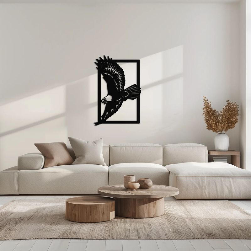 Majestic Eagle Metal Wall Art - Steel Wall Decor for Home and Office - KAF055 by Enova Art