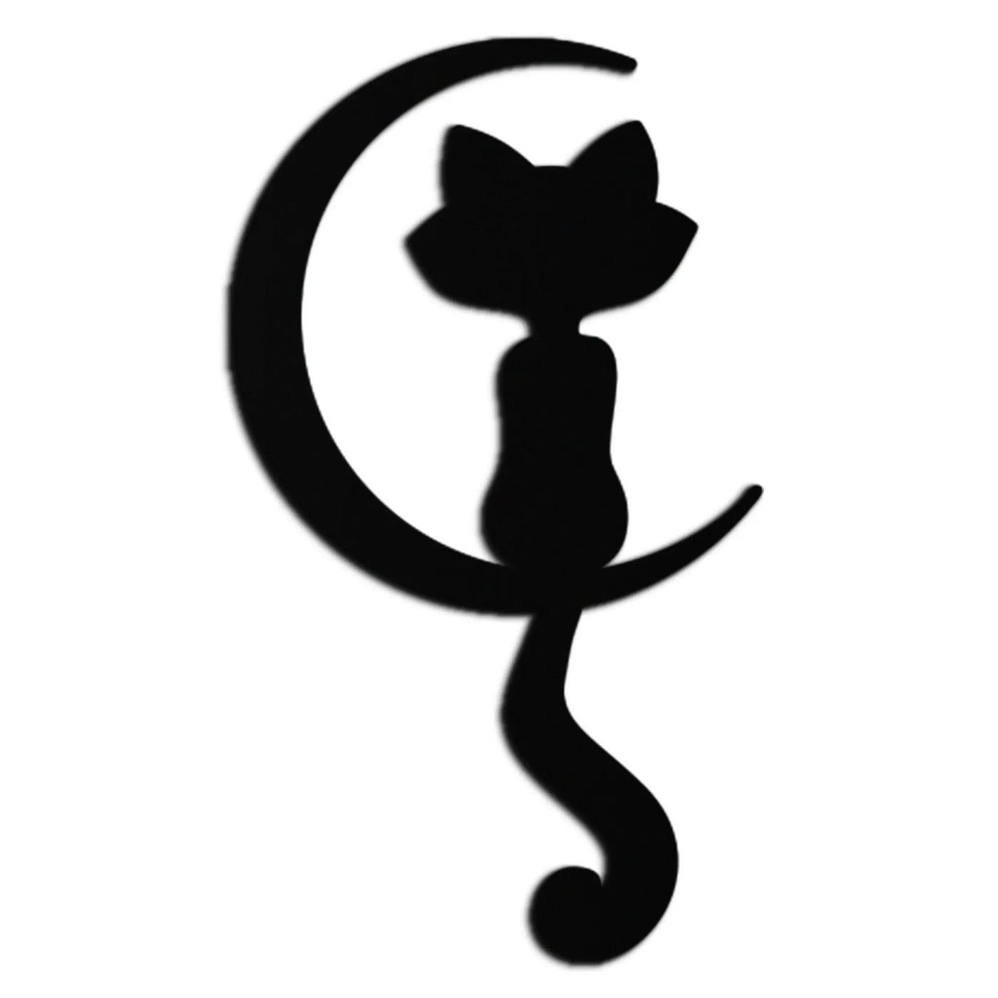 Moonlight Cat Metal Wall Art - Elegant Feline Silhouette Decor - KAF058 by Enova Art