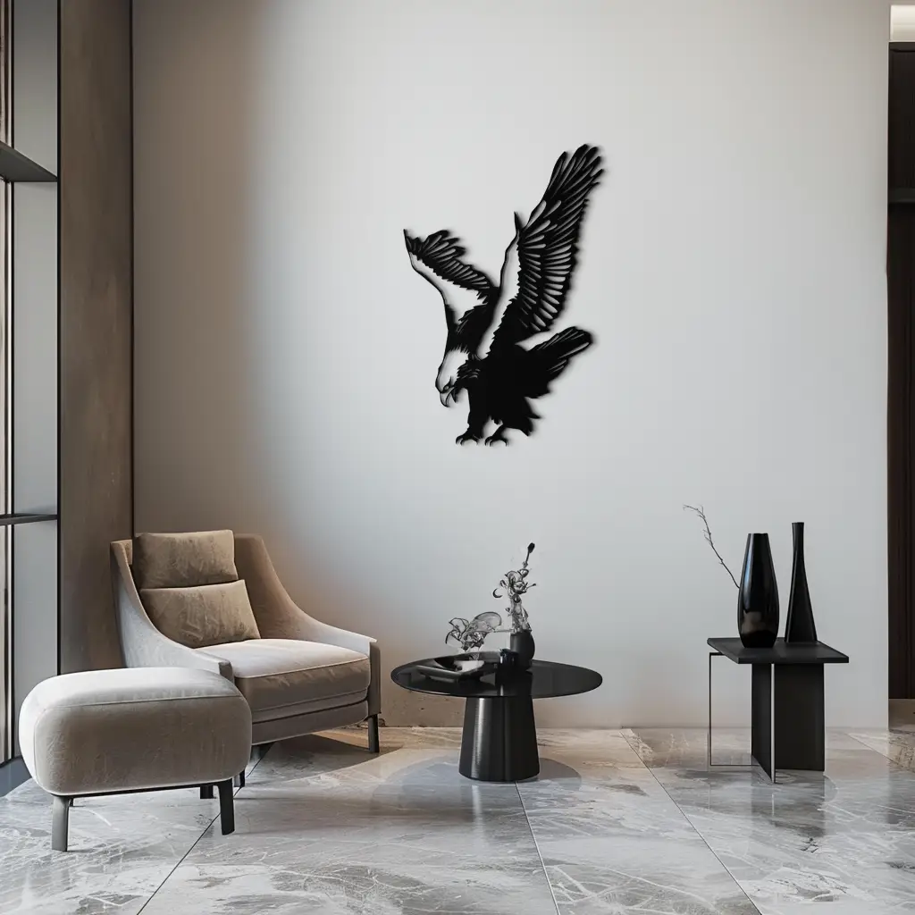Majestic Eagle Metal Wall Art - Powerful Steel Bird Silhouette - KAF059 by Enova Art
