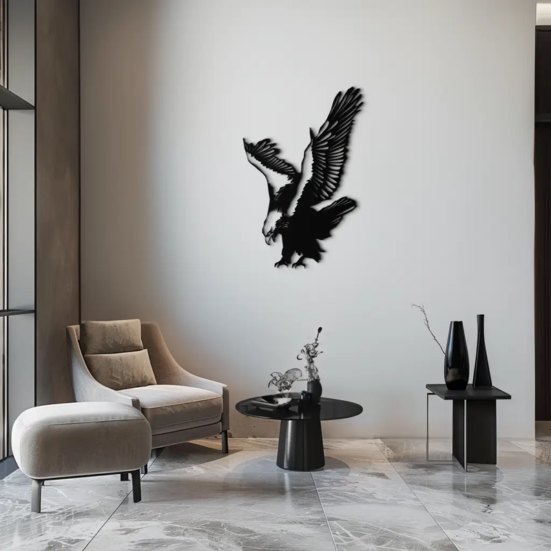 Majestic Eagle Metal Wall Art - Powerful Steel Bird Silhouette - KAF059 by Enova Art