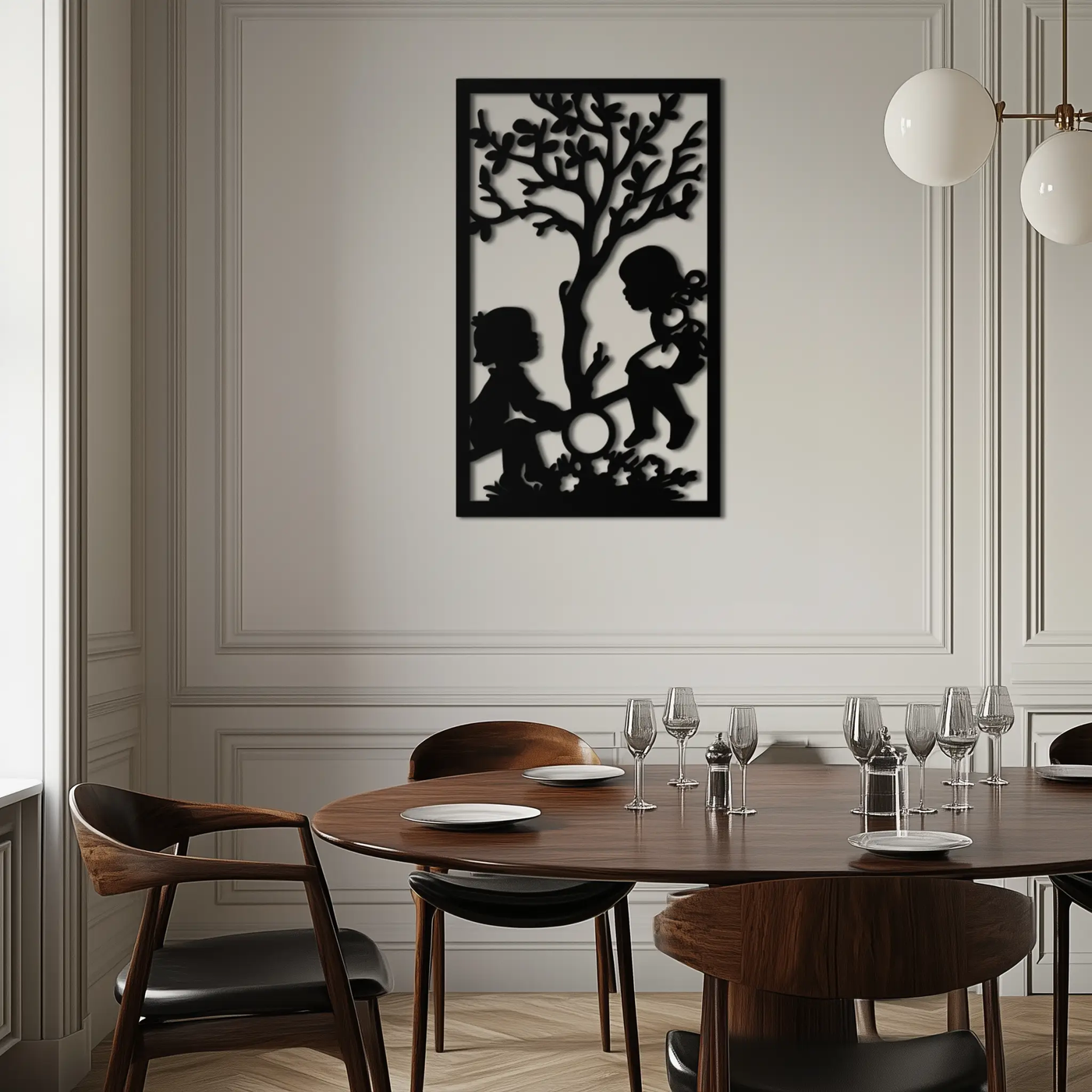 Playful Childhood Metal Wall Art - Nostalgic Minimalist Steel Decor - KAF060 by Enova Art