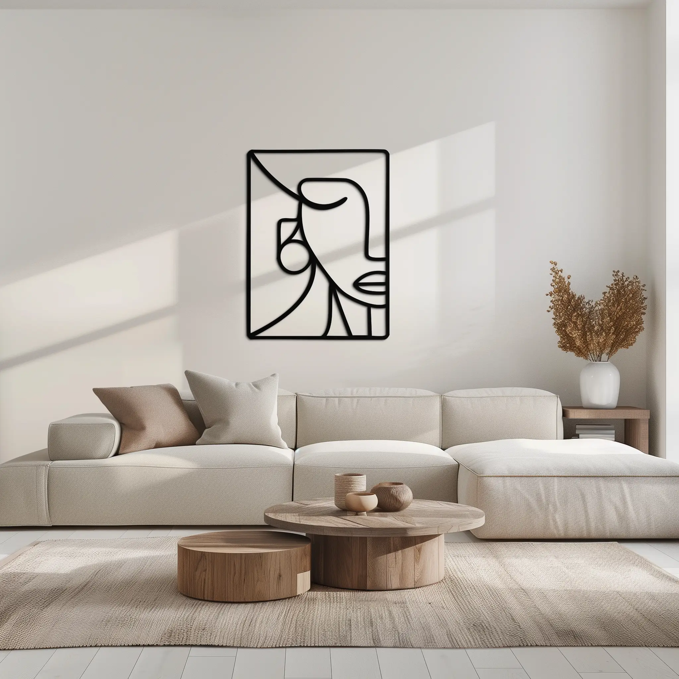 Abstract Face Metal Wall Art - Modern Minimalist Steel Decor - KAF063 by Enova Art