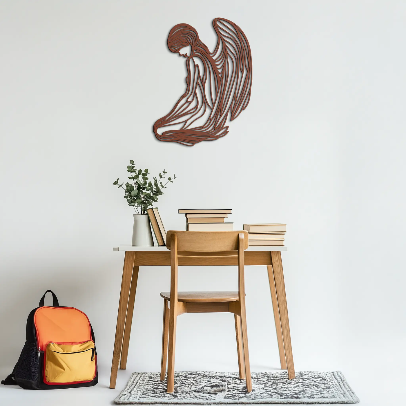 Ethereal Angel Metal Wall Art - Elegant and Serene Decorative Piece - KAF067 by Enova Art