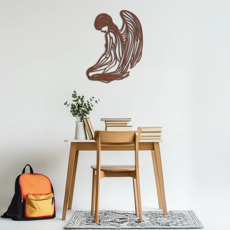 Ethereal Angel Metal Wall Art - Elegant and Serene Decorative Piece - KAF067 by Enova Art