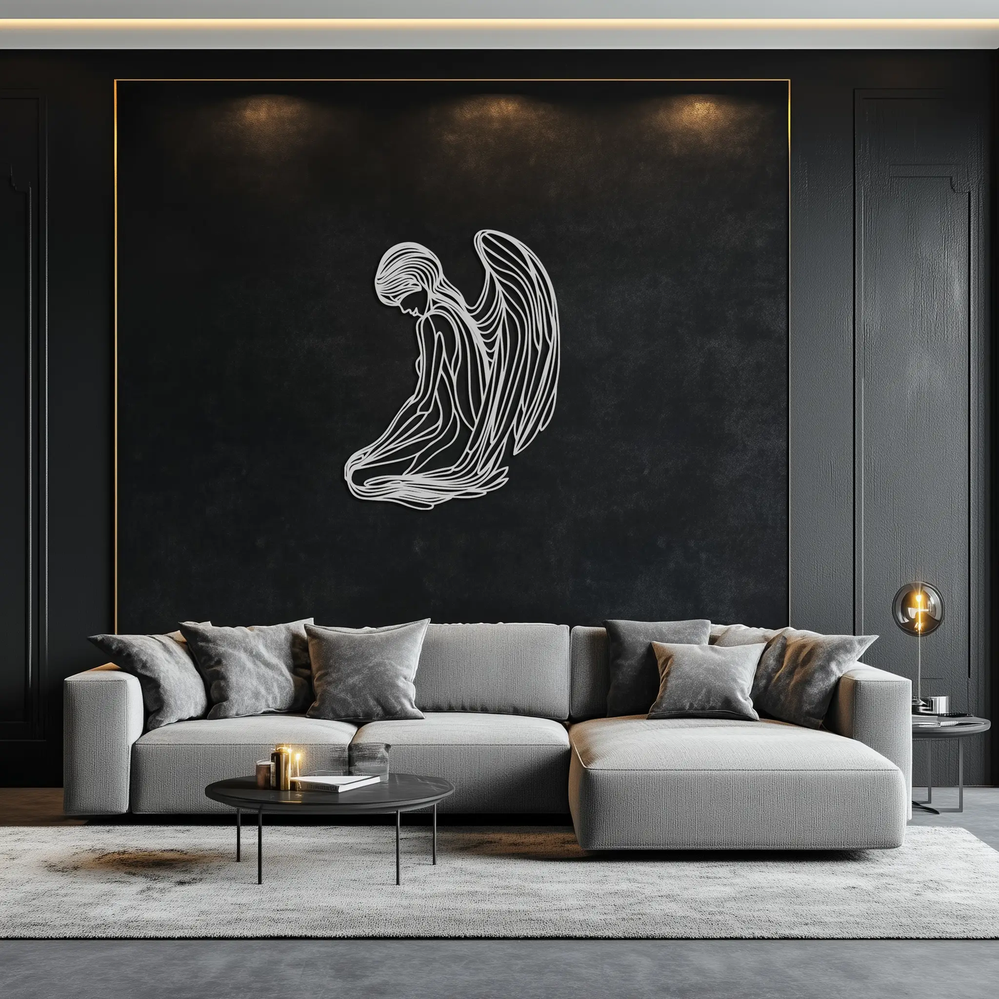 Ethereal Angel Metal Wall Art - Elegant and Serene Decorative Piece - KAF067 by Enova Art