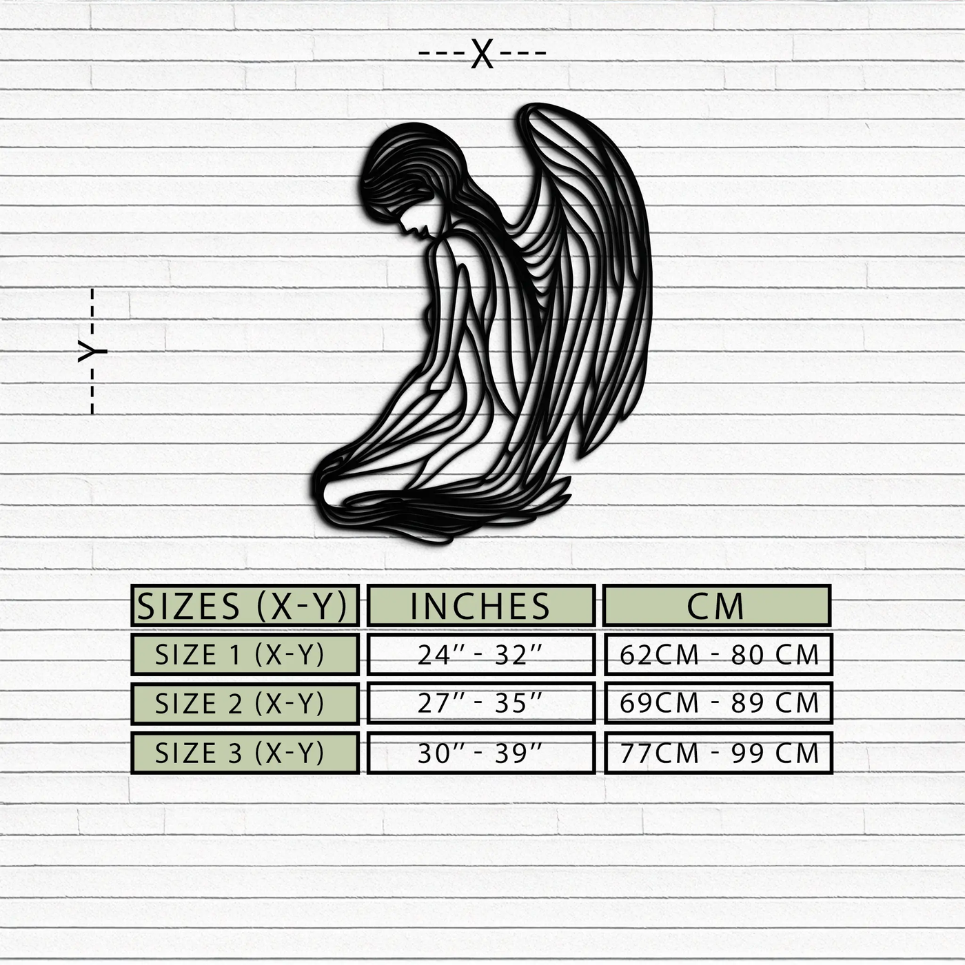 Ethereal Angel Metal Wall Art - Elegant and Serene Decorative Piece - KAF067 by Enova Art