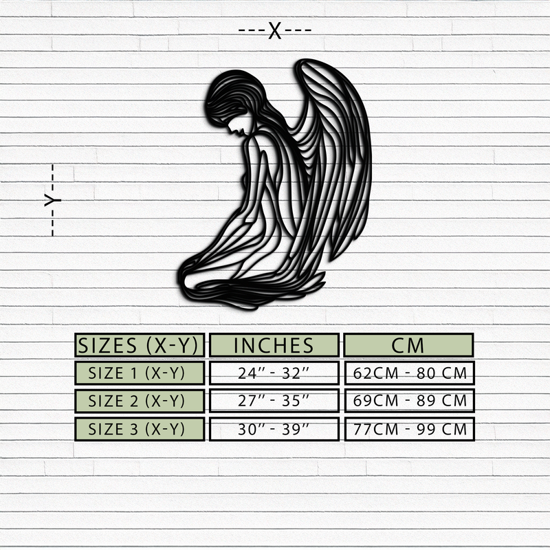 Ethereal Angel Metal Wall Art - Elegant and Serene Decorative Piece - KAF067 by Enova Art