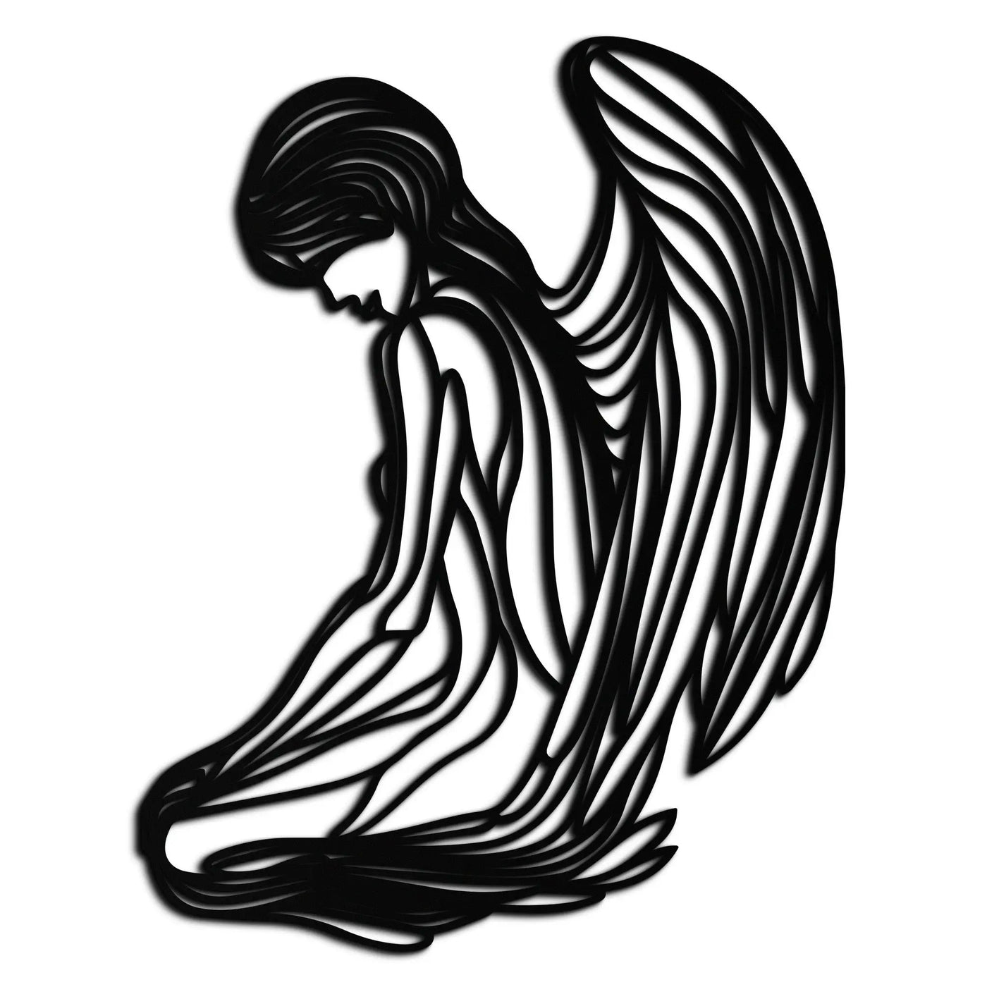 Ethereal Angel Metal Wall Art - Elegant and Serene Decorative Piece - KAF067 by Enova Art