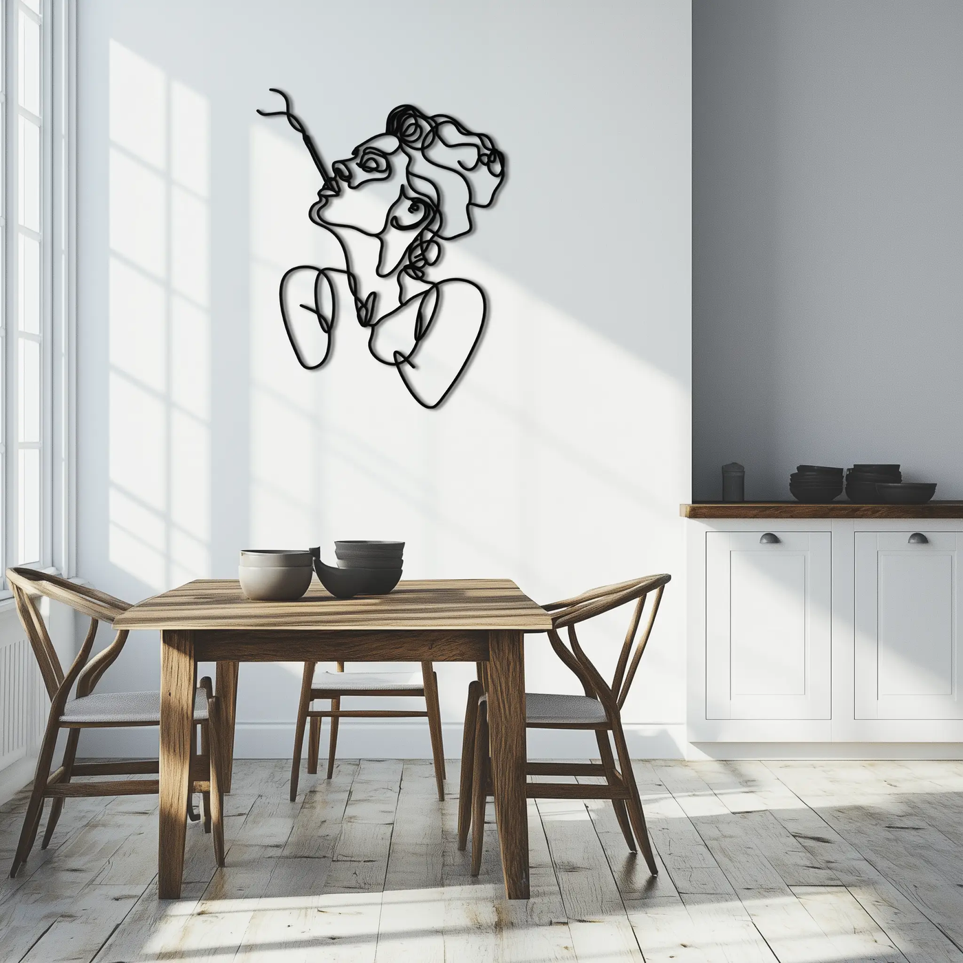 Abstract Feminine Line Art Metal Wall Decor - Minimalist Modern Design - KAF072 by Enova Art