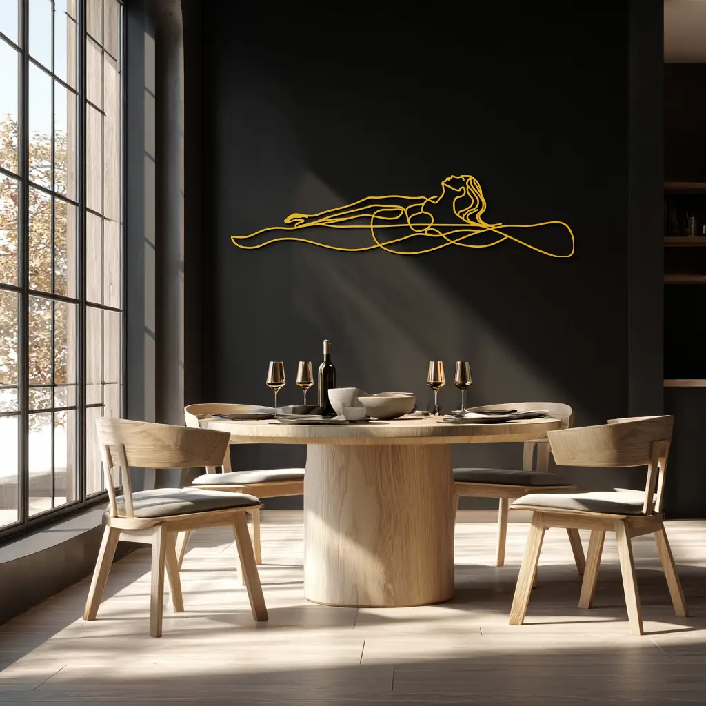 Reclining Woman Metal Wall Art - Minimalist Line Art Decor - KAF079 by Enova Art