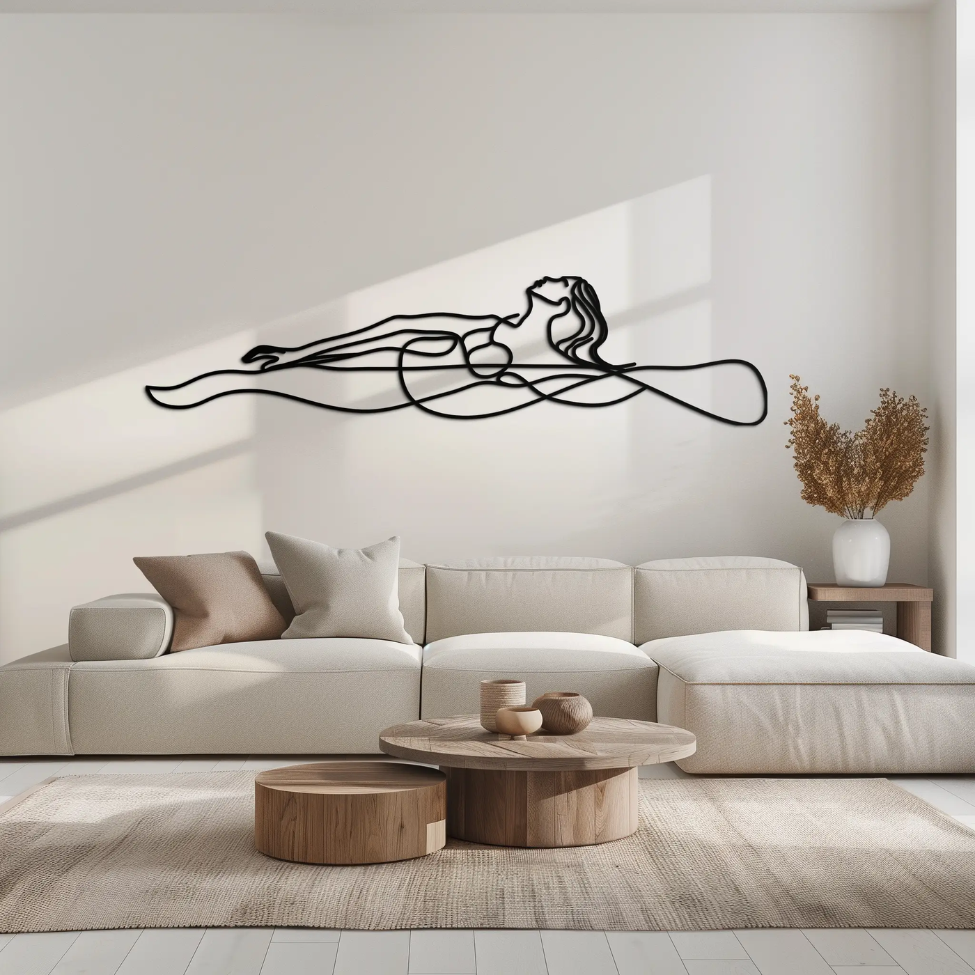 Reclining Woman Metal Wall Art - Minimalist Line Art Decor - KAF079 by Enova Art