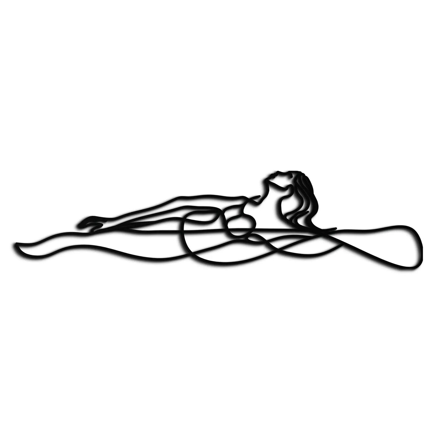 Reclining Woman Metal Wall Art - Minimalist Line Art Decor - KAF079 by Enova Art