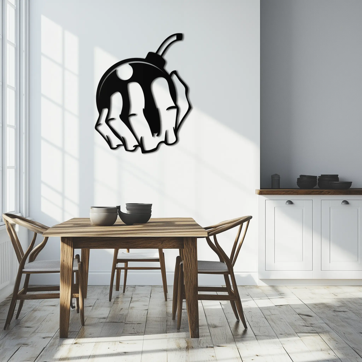 Bomb Hand Metal Wall Art - Edgy Modern Steel Decor - KAF085 by Enova Art