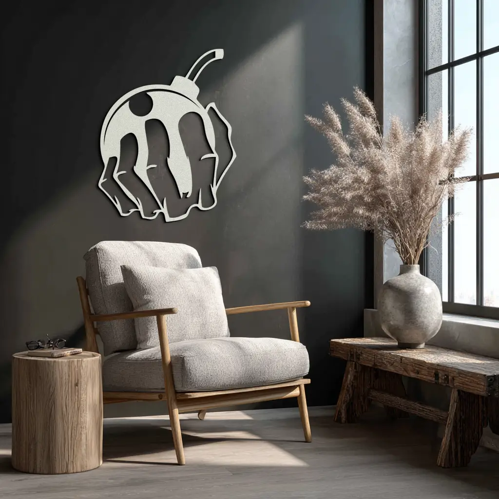 Bomb Hand Metal Wall Art - Edgy Modern Steel Decor - KAF085 by Enova Art