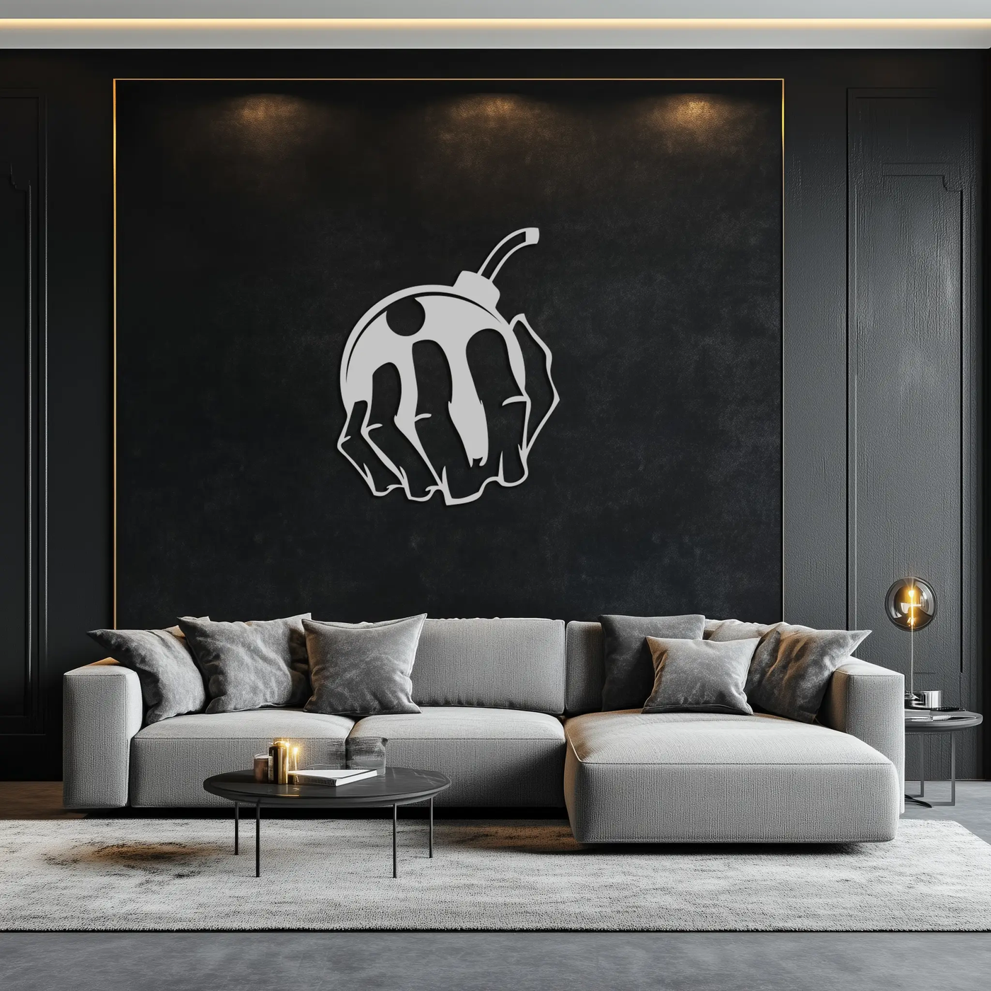 Bomb Hand Metal Wall Art - Edgy Modern Steel Decor - KAF085 by Enova Art