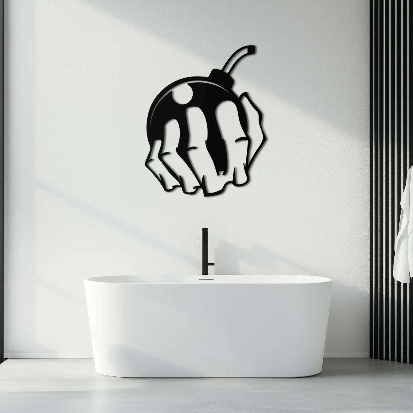 Bomb Hand Metal Wall Art - Edgy Modern Steel Decor - KAF085 by Enova Art