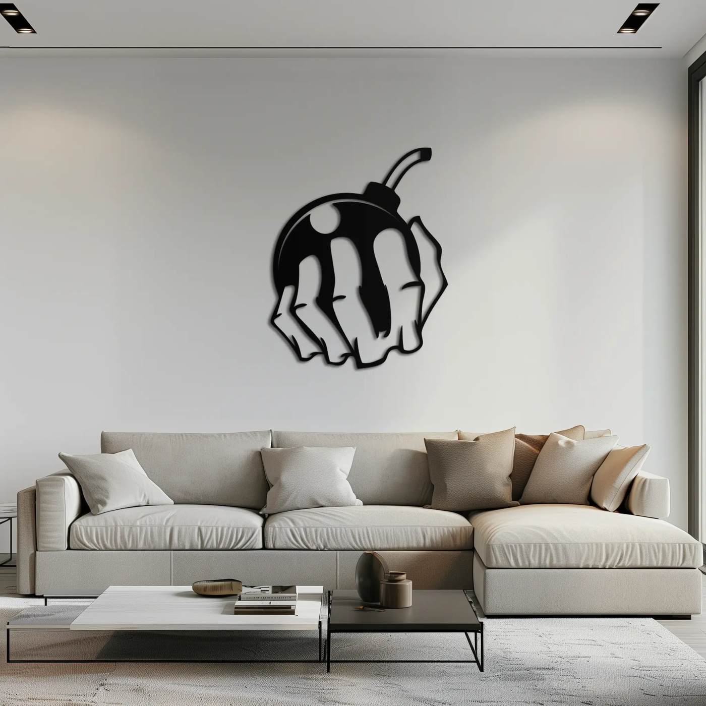 Bomb Hand Metal Wall Art - Edgy Modern Steel Decor - KAF085 by Enova Art