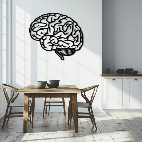 Brain Metal Wall Art - Modern Abstract Steel Wall Decor - KAF086